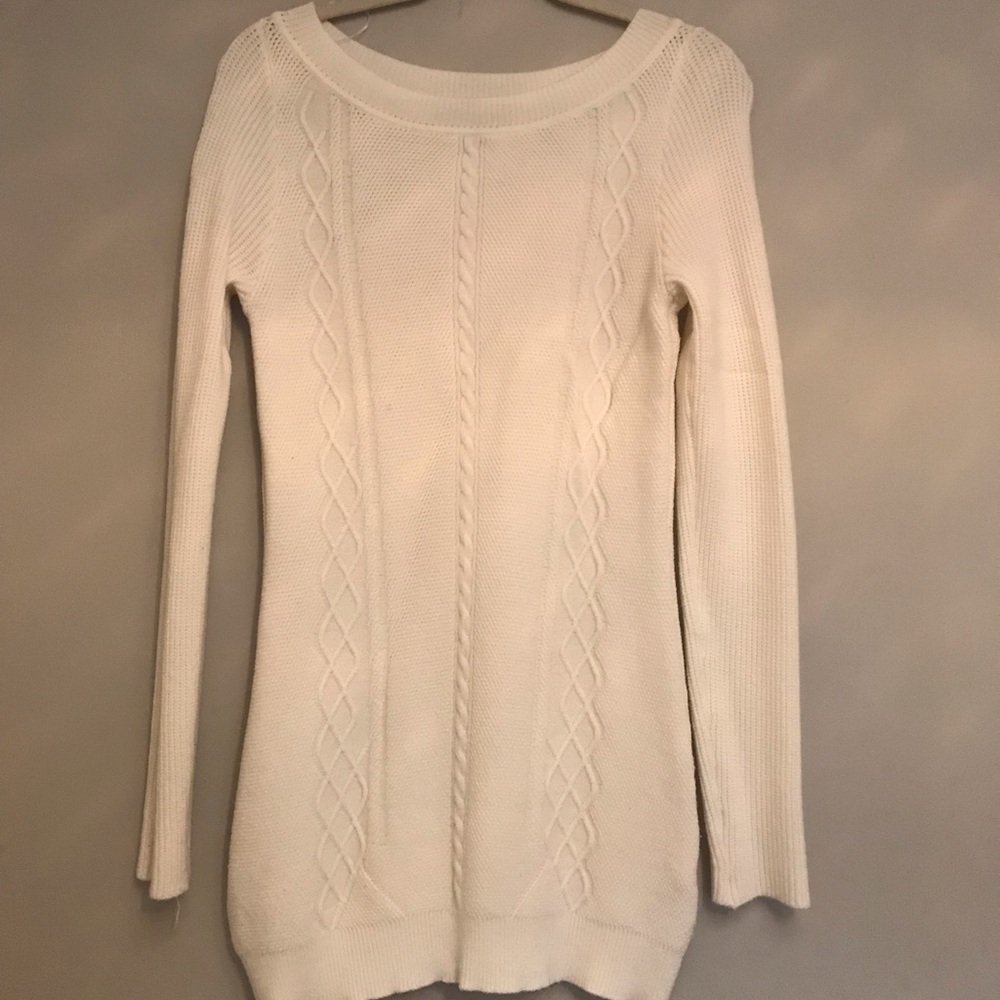 White Sweater Mini Dress